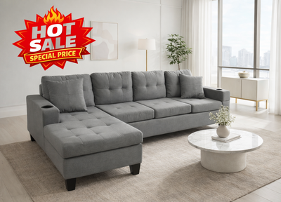Stylish Sectional Sofa Modern Comfort Couch Dual Function New, View more