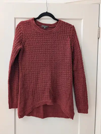 SUZY SHIER | Rust Maroon Open-Weave Knit Sweater - Size S/P, View more