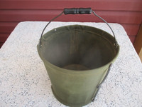 Vintage Military Canvas Water Pail  with Handle--Collapsible