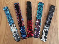 New Sequin Snap Bracelets (2-colour flip) great for loot bags