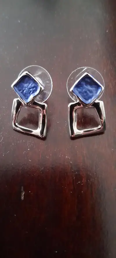 Brand New Blue & Silver Colour Earrings, View more