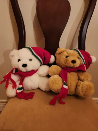 These two well dressed bears have only been displayed in our home at Christmas. Absolutely like new....