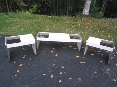 Retro coffee table and end tables, View more