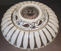 Antique Art Nouveau Glazed Glass Floral Ceiling Light Shade