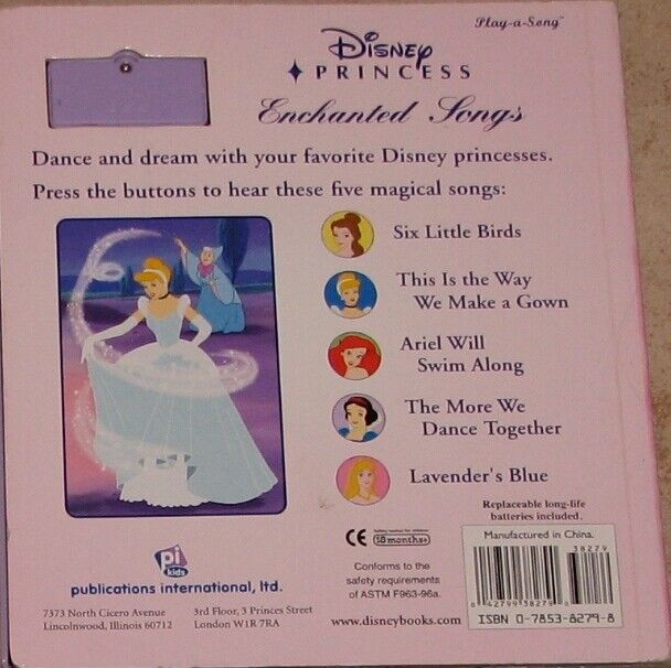 Disney Princess Enchanted Songs Play A Song Musical BOARD Book in Other in London - Image 2