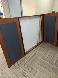 Enclosed Whiteboard Cabinet with swinging doors - Mounts to wall