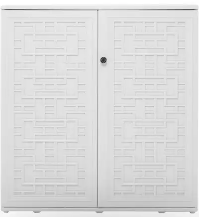 White Resin Storage Cabinet w/ Shelf – Indoor Outdoor Waterproof, View more
