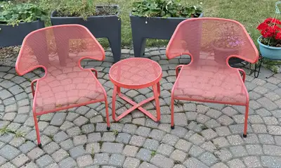 BFM Seating Patio Lounge Chairs, Two and Table, View more