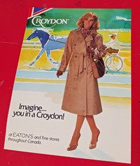 1981 CROYDON WOMENS COAT VINTAGE AD WITH HORSE RACING