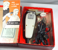 Circa 1950s Pace Electric Hair Clipper Set with How to Cut Hair