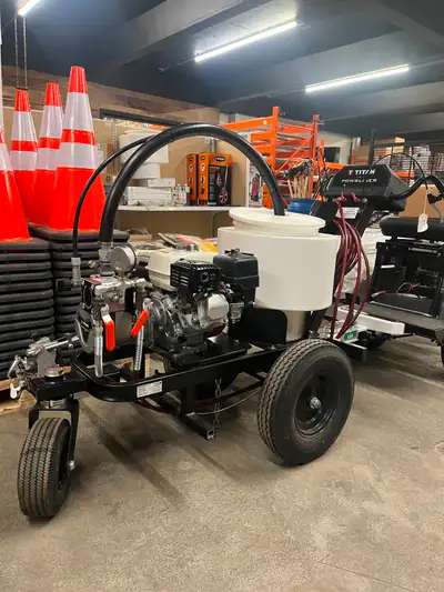New Titan Powrliner 3500 Parking Lot Line Striping Painting Machine - Gas powered mid sized line str...