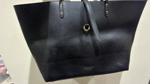 Victoria’s Secret Large Black Tote Bag – Red Interior