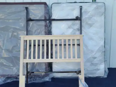 Gently used Queen size bedframe, mattress $ boxspring. It's in great condition and ready for a new h...