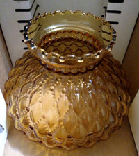 Lamp Shade Glass Amber GLASS WAFFLE LAMP SHADE ONLY