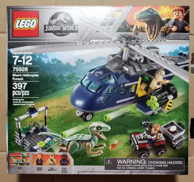 Brand new and factory sealed, in excellent condition. Lego Jurassic World Blue's Helicopter Pursuit...