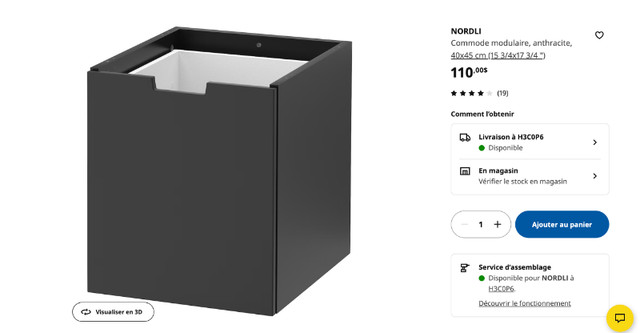 *Aubaine* Petite commode noire IKEA, neuve/ Small Chest of Draw dans Commodes et armoires  à Ville de Montréal - Image 2