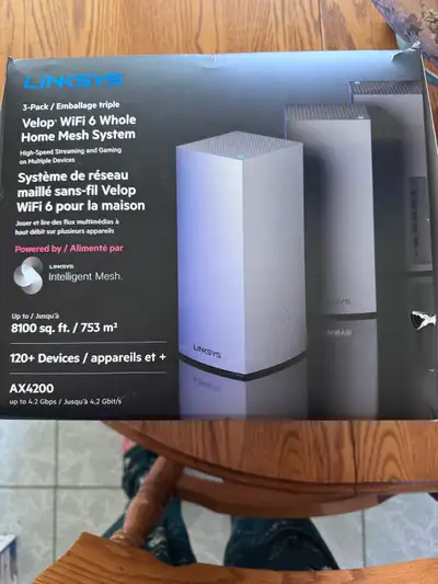 Linksys MX 4400 wifi 6 triband Mesh 3 nodes, View more