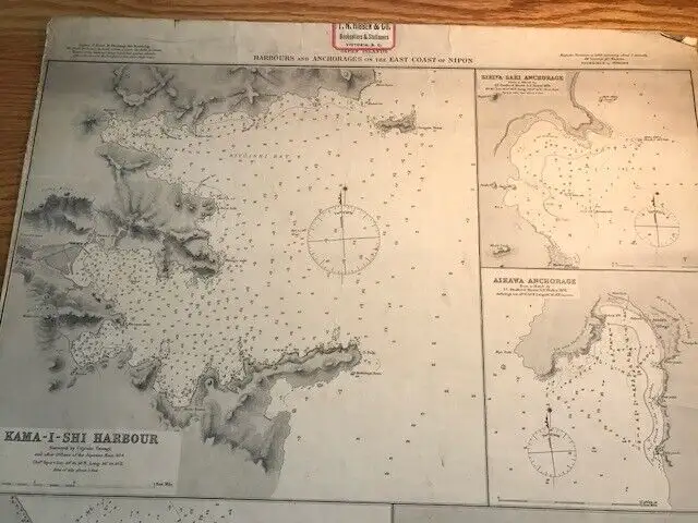 * Japan, Japan Islands, Nipon, 1884, heavy linen map, vintage in Arts & Collectibles in City of Toronto - Image 10