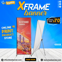 X-FRAME BANNERS Designing and Printing Starting From $ 70 .