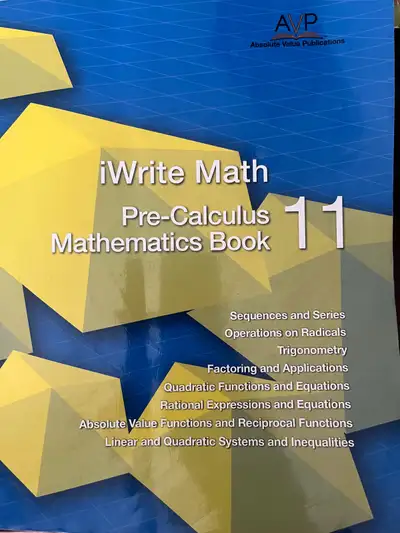 REDUCED Math Pre-Calculus 11 Workbook, View more