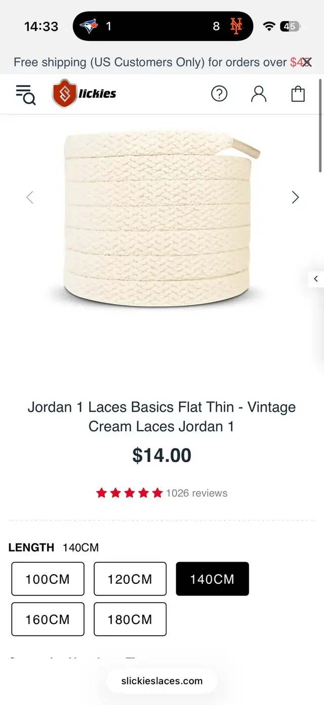 Jordan 1 Laces Basics Flat Thin - VintageCream Laces Jordan 1 in Men's Shoes in Markham / York Region - Image 6