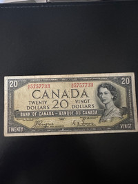 $20 bank note. Devils face 