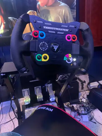 Thrustmaster TX wheel base with upgraded open formula style wheel and upgraded T3PA Pro pedals Cost...