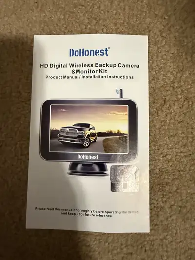 I am selling this brand new, never-installed DoHonest HD Digital Wireless Backup Camera and Monitor...