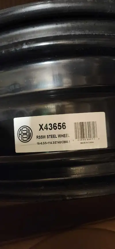 Great condition/ lightly used RSSW steel rims. Got a new car and they no longer fit. Specs are in th...