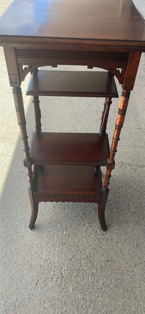 Vintage Wooden Accent Side Table with Shelves - BidRush Lot 83 in Bookcases & Shelving Units in Oakville / Halton Region - Image 5