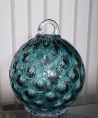 blueish/green glass blown bulb $7.00
