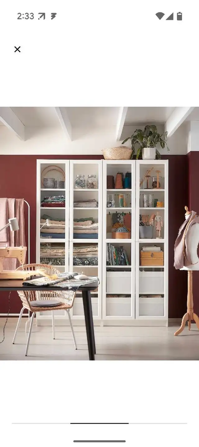 2 ikea billy oxberg doors in Bookcases & Shelving Units in Edmonton - Image 2
