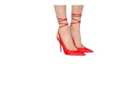 Women’s Red Point Toe Lace Up High Heels