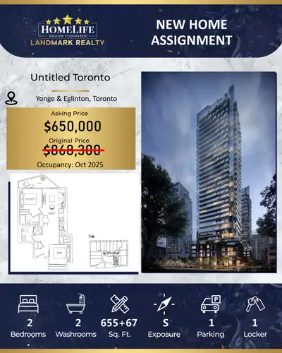 2 Bed 2 Bath 1 Parking Condo at Untitled Toronto for over $218,300 LESS than the builder's price! Se...