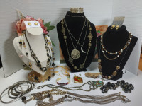 Vintage Jewelry Lot Wearable Necklaces Brooch Chains 90s costume