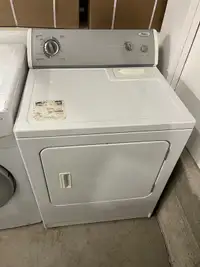 Whirlpool white electric dryer with sliver control 