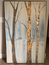 Framed tree painting