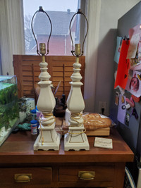 Vintage Tall Ceramic Lamp x 2