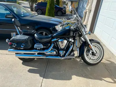 Mint condition, new windshield, saddle bags, brand new stock pipes, under 18000 km.