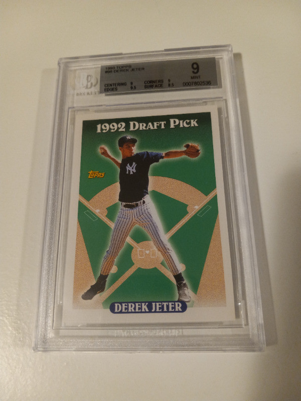 Baseball Card Derek Jeter Rookie Card BGS Mint Topps 1993 HTF in Arts & Collectibles in Trenton