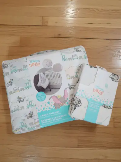 (NEW) Disney Dumbo Set (Comforter/Sheet/Skirt/Change Pad Cover), View more