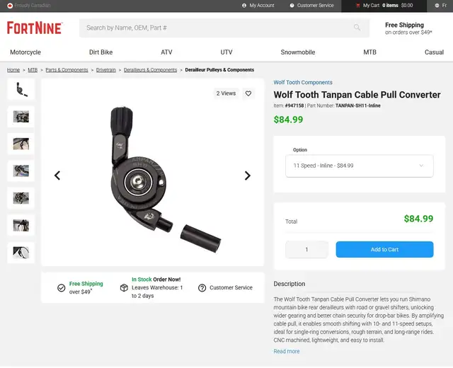 Wolftooth TanPan SH11 + Inline Adapter for Shimano 11-Speed Road in Frames & Parts in City of Toronto - Image 3