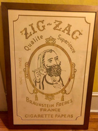 Framed ZIG ZAG ® Rolling Papers Vintage AD Poster