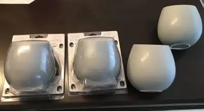 Wall Planter set of 4 - Light grey (indoor or outdoor use), View more