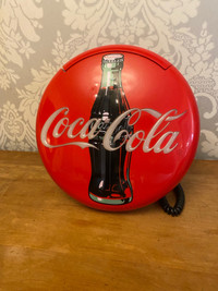 VINTAGE 1997 COCA COLA 12" Lighted Round Push Button Telephone 
