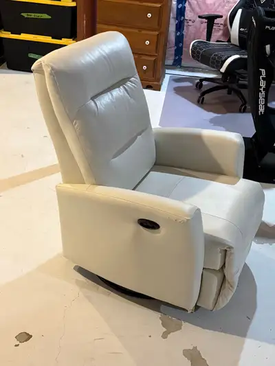 Genuine Real Leather Swivel Glider Power Recliner Nursery Chair, View more