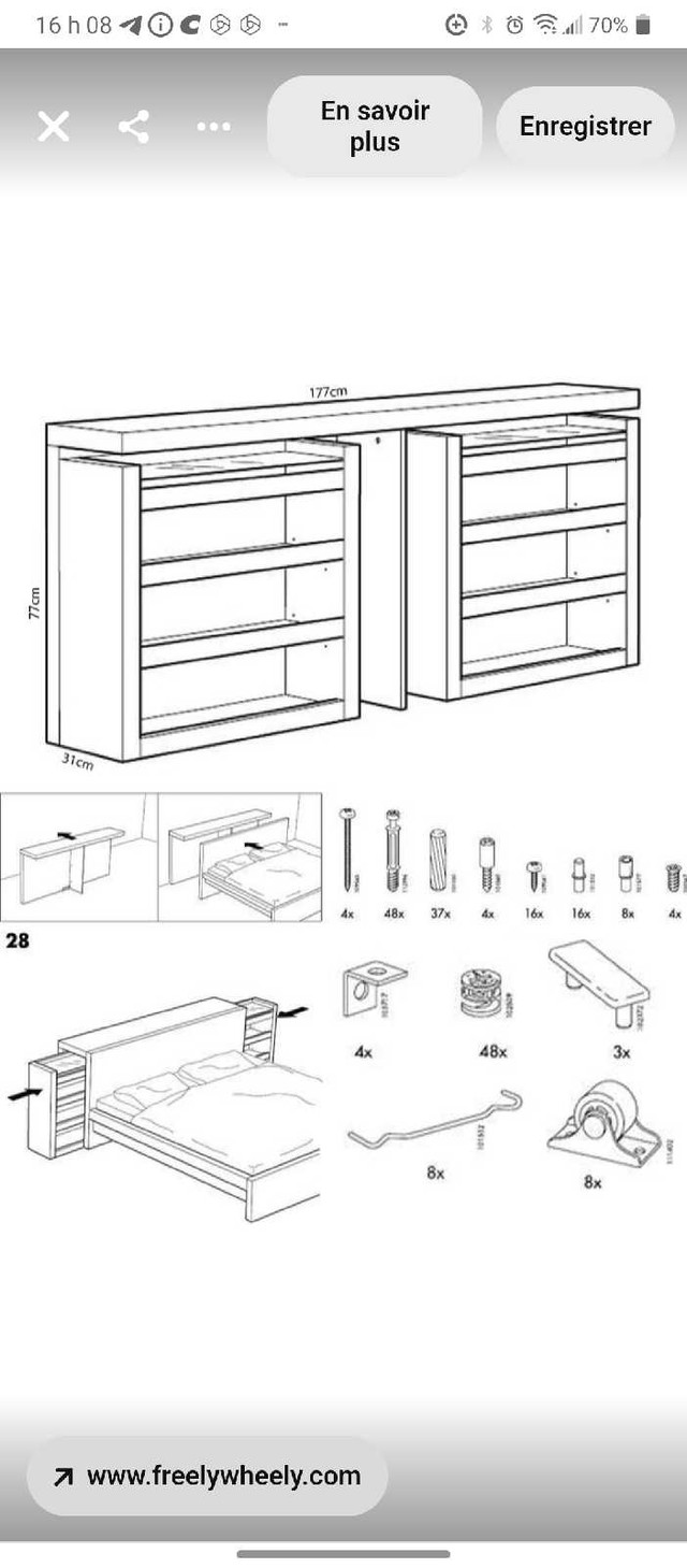 IKEA Malm storage headboard dans Commodes et armoires  à Longueuil/Rive Sud - Image 3