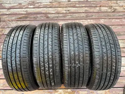 Like New!! Less than 500KM!! A set of 4X 235 55 R 19 continental cross contact all season / summer t...