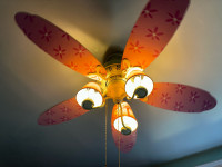Girls room HUNTER ceiling fan with candelabra lights