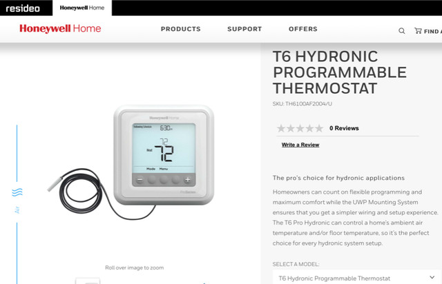 Honeywell Home ProSeries TH6100AF2004 thermostat in Heating, Cooling & Air in Guelph